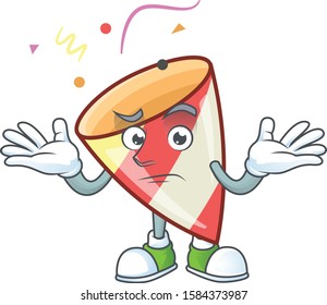Super Cool Grinning exploding confetti mascot cartoon style