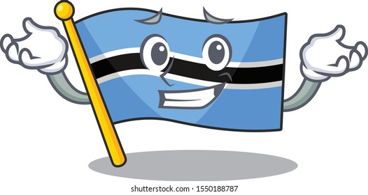 Super cool grinning flag botswana mascot cartoon style