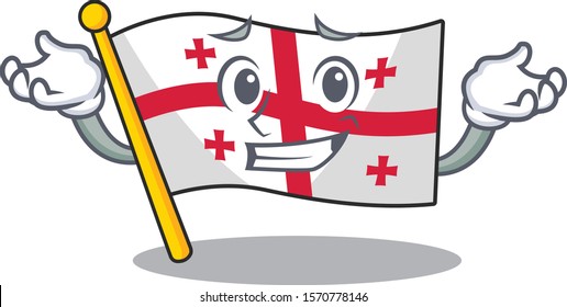 Super Cool Grinning flag georgia mascot cartoon style