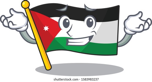Super Cool Grinning flag jordan mascot cartoon style
