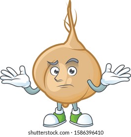 Super Cool Grinning jicama mascot cartoon style