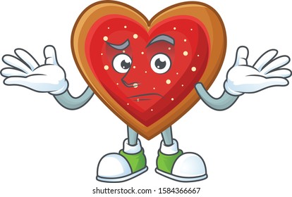 Super Cool Grinning love cookies mascot cartoon style