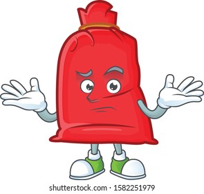 Super Cool Grinning santa bag close mascot cartoon style