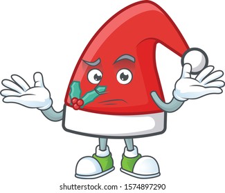 Super Cool Grinning santa claus hat mascot cartoon style