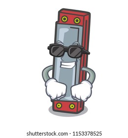 Super cool harmonica character cartoon style