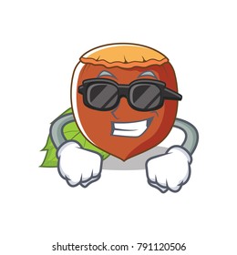Super cool hazelnut character cartoon style