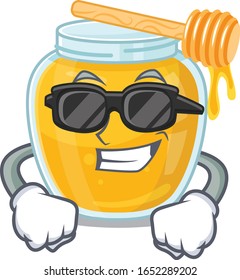 Super cool honey character wearing black glasses