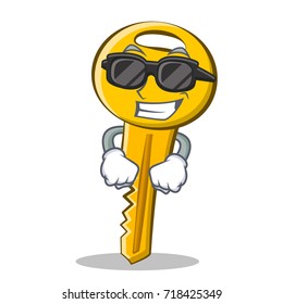 Super cool key character cartoon style vector illustration