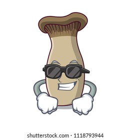 Super cool king trumpet mushroom character cartoon