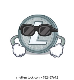Super cool Litecoin character cartoon style
