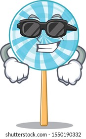 Super cool lollipop character wearing black glasses