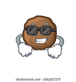 Super cool meatball character cartoon style
