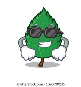 Super cool mint leaves character cartoon