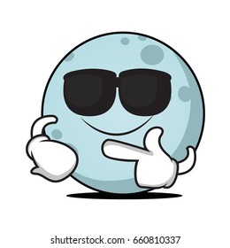 Super cool moon character collection vector illustration