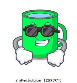 Super cool mug character cartoon style