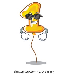Super cool number one balloon isolated in mascot