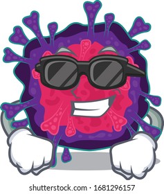 Super cool nyctacovirus mascot character wearing black glasses