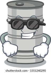 Super cool oil drum character wearing black glasses