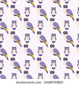 Super Cool Owls Seamless Vector Pattern Design