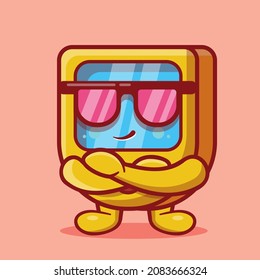 Caricatura aislada de mascota de oximeter super cool en estilo plano 