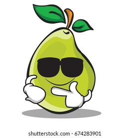 Super cool pear character cartoon