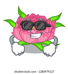 Super cool peony flowers in the cartoon pots