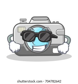 Super cool photo camera character cartoon