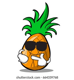 Super cool pineapple cartoon character collection vector art