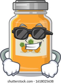 Super cool pineapple jam character wearing black glasses