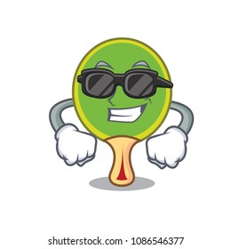 Super cool ping pong racket character cartoon