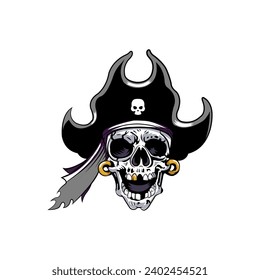super cool pirate skeleton icon