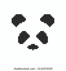 Super Cool Pixel Panda Head Logo