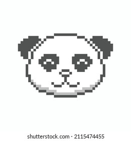 Super Cool Pixel Panda Head Logo