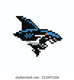 super cool pixel shark logo