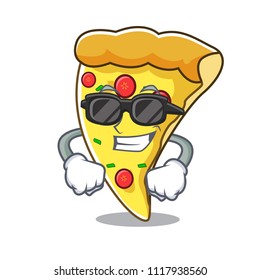 Super cool pizza slice character cartoon