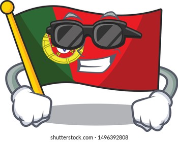 Super cool portugal flag folded on cartoon table