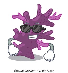 Super cool purple coral reef isolated with character