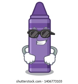 Super cool purple crayon in the cartoon shape