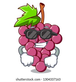 Super cool red grapes fruit isolated in character