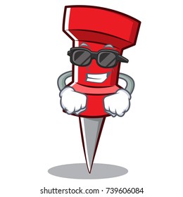 Super cool red pin character cartoon