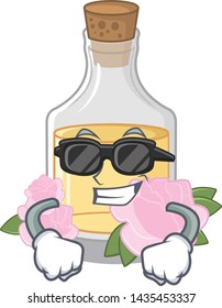 Super cool rose oil isolated with the mascot