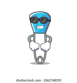 Super cool safety pin character cartoon