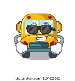 Super cool school bus character cartoon