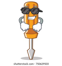Super cool screwdriver character cartoon style