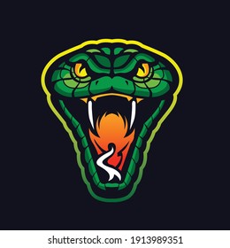 Super Cool Snake Head Mascot Logo Vector Design 