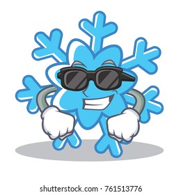 Super cool snowflake character cartoon style