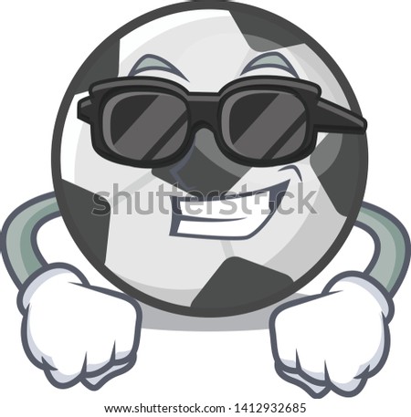 Super cool soccer ball isolated with the mascot