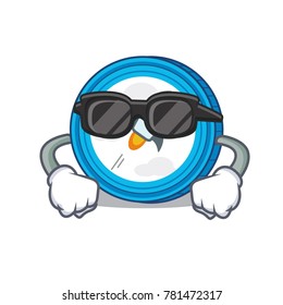 Super cool stellar coin character cartoon