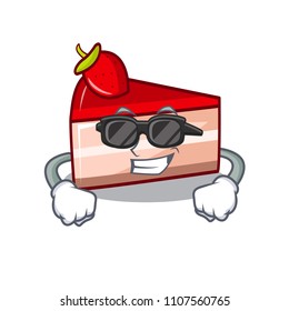 Super cool strawberry cake character cartoon