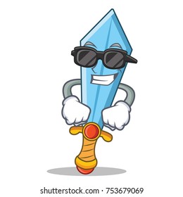 Super cool sword character cartoon style vector illustration
